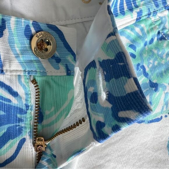 LILLY PULITZER The Shorts But Cut Blue Seashells Printed design Size 0 - Picture 7 of 9